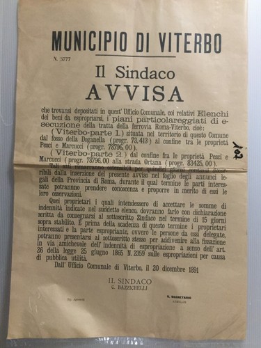107 manifesto viterbo - manifesto, 1891