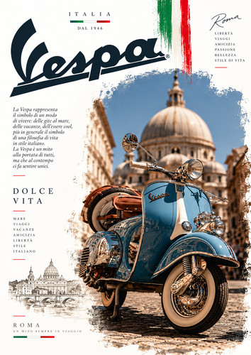 Vespa roma poster in - poster, a3
