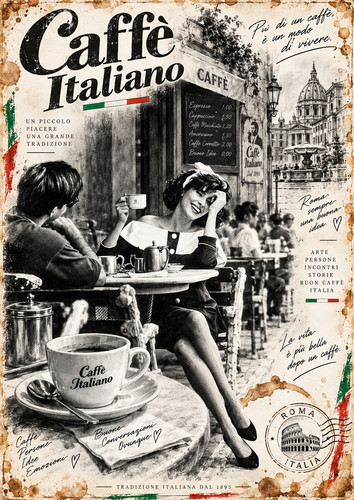 Caffè italiano roma poster - caffè,